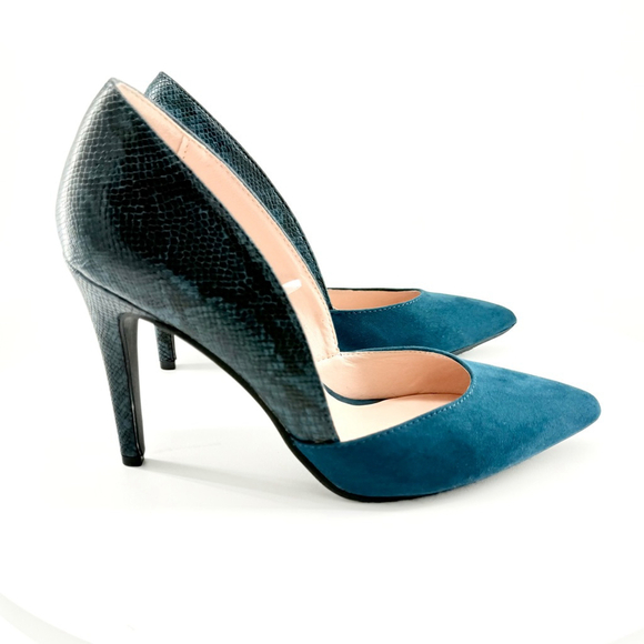 Chinese Laundry Heels Blue Snake Print Size 8 - Picture 1 of 10